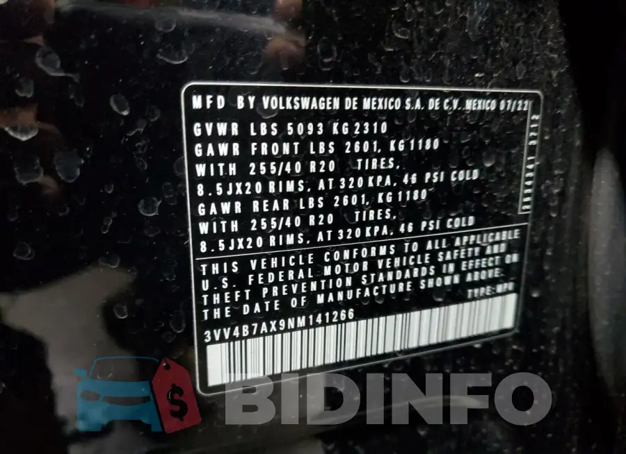 3VV4B7AX9NM141266 Photo# 13