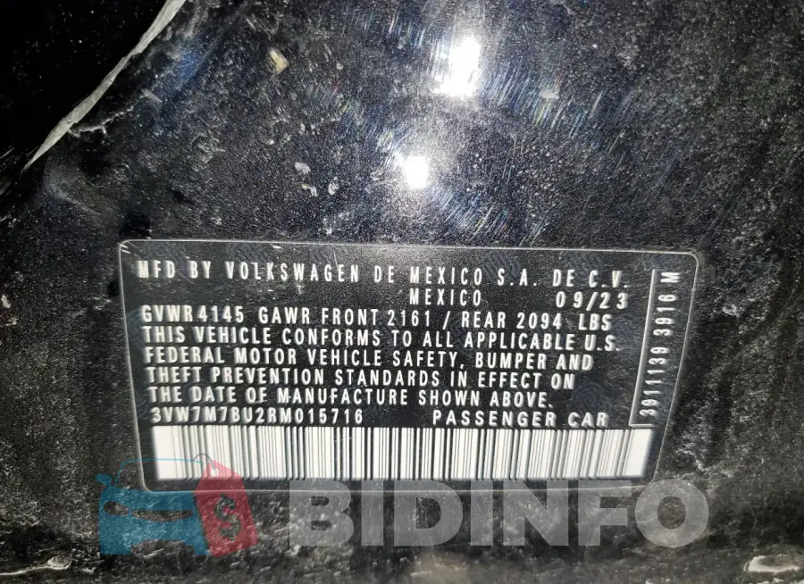 3VW7M7BU2RM015716 Photo# 12