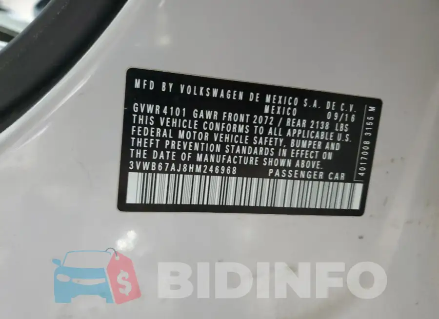 3VWB67AJ8HM246968 Photo# 12
