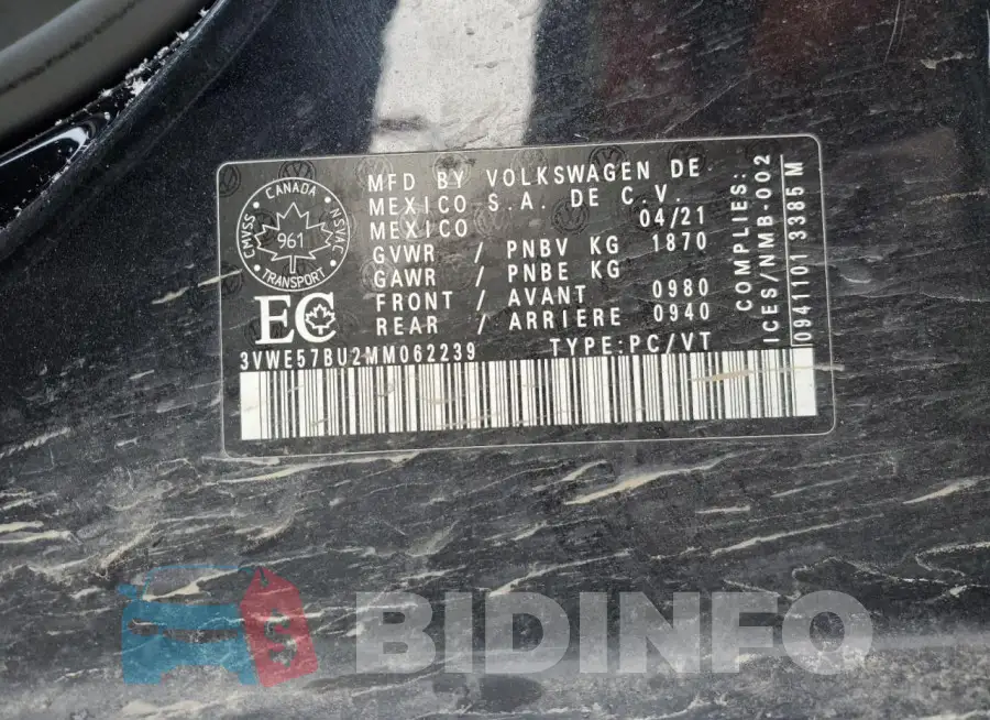 3VWE57BU2MM062239 Photo# 12