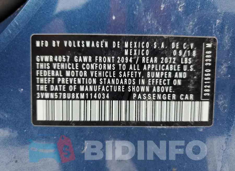 3VWN57BU8KM114034 Photo# 12