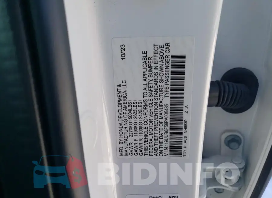 19UUB6F58PA005485 Photo# 12