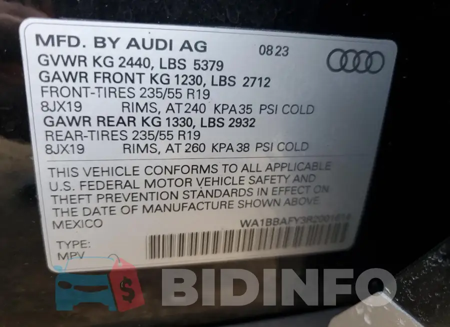 WA1BBAFY3R2001614 Photo# 14