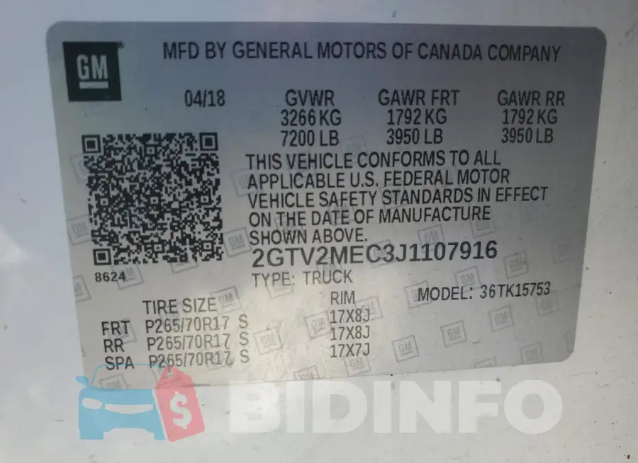 2GTV2MEC3J1107916 Photo# 12