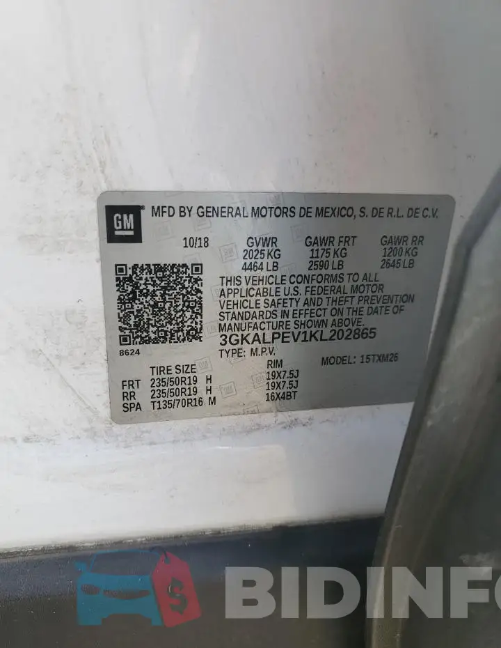 3GKALPEV1KL202865 Photo# 13