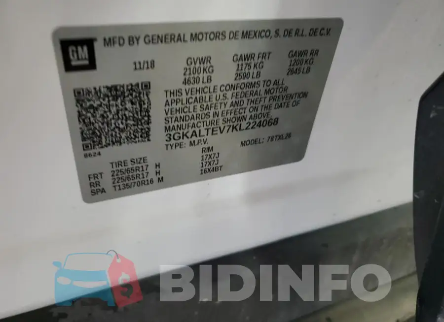 3GKALTEV7KL224068 Photo# 13