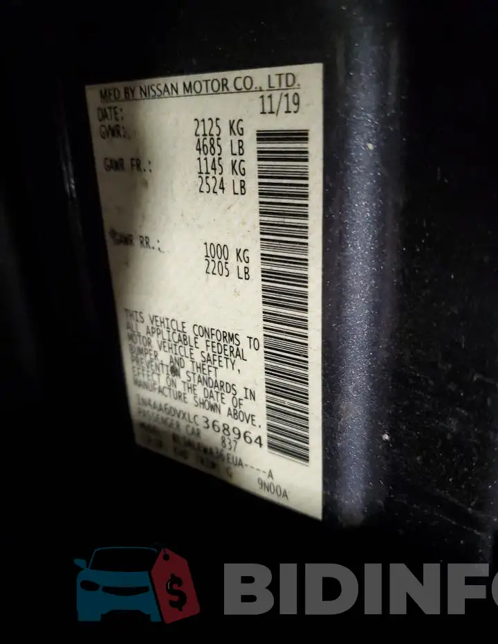 1N4AA6DVXLC368964 Photo# 12