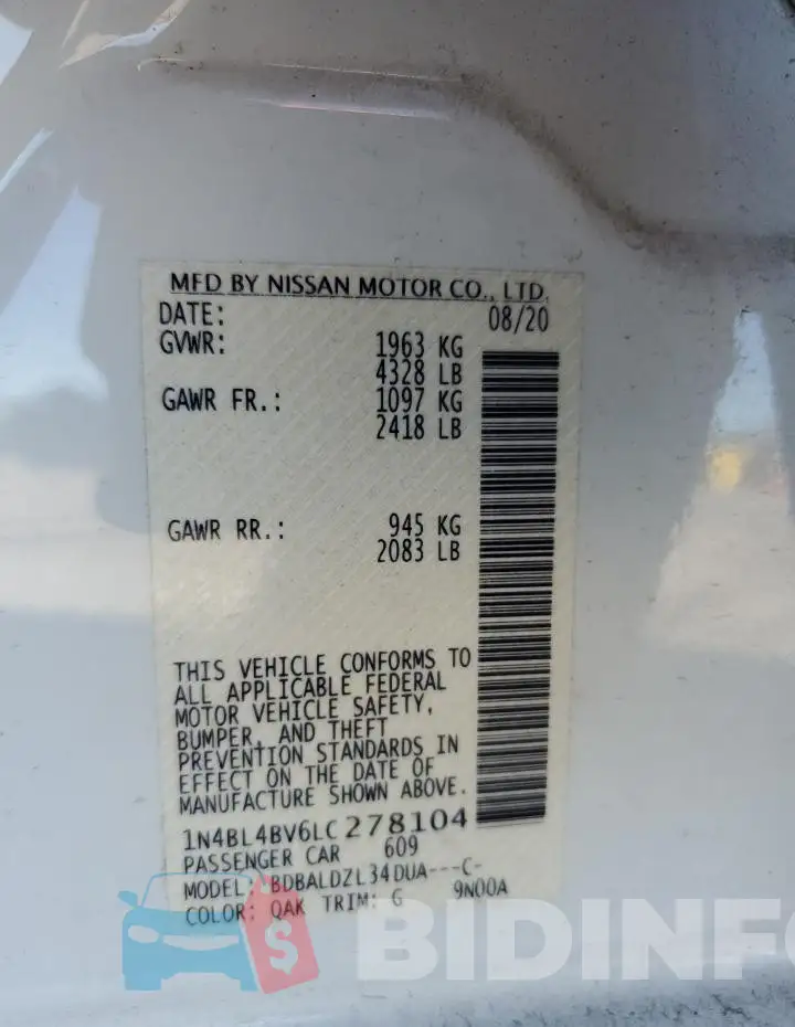 1N4BL4BV6LC278104 Photo# 12