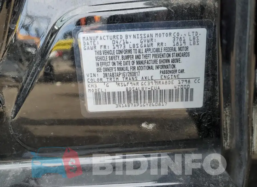 3N1AB7AP1GY260817 Photo# 13