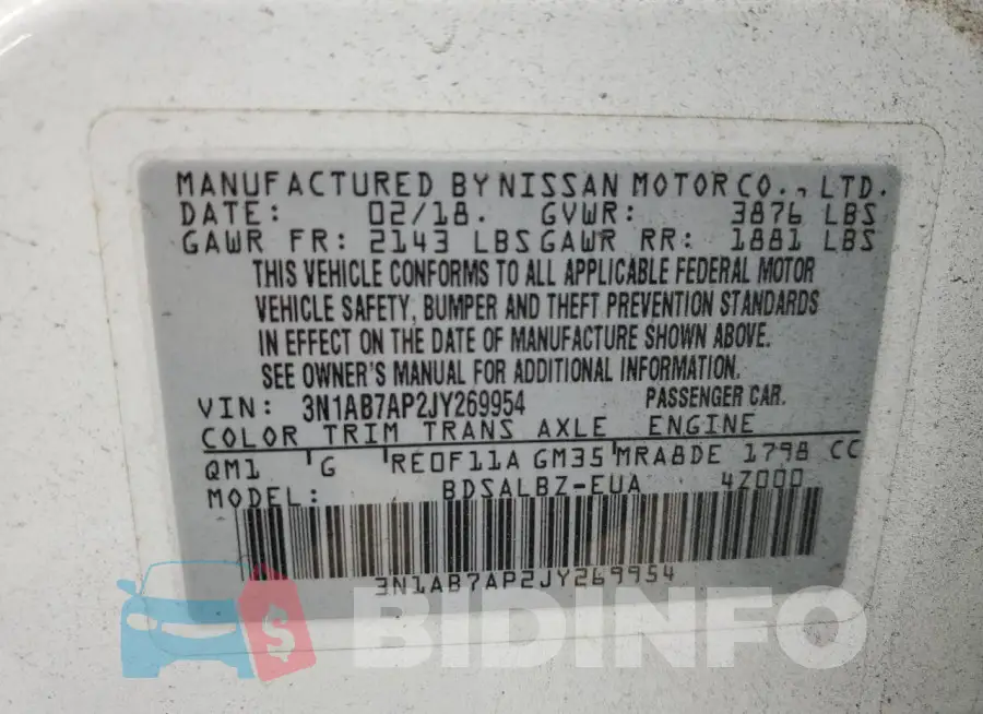 3N1AB7AP2JY269954 Photo# 12