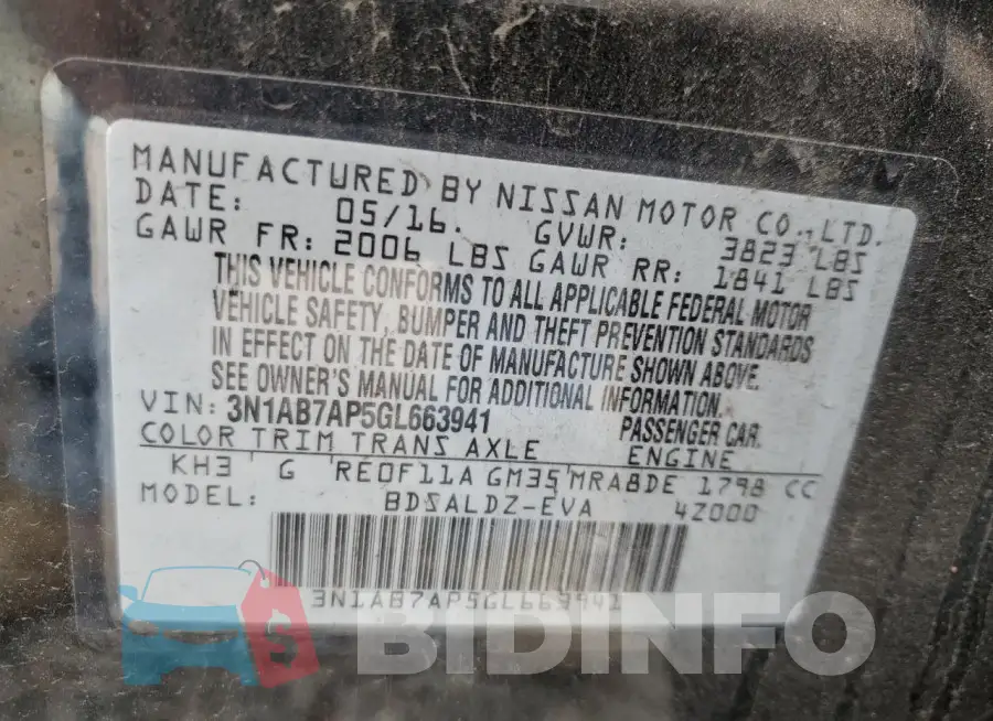 3N1AB7AP5GL663941 Photo# 12
