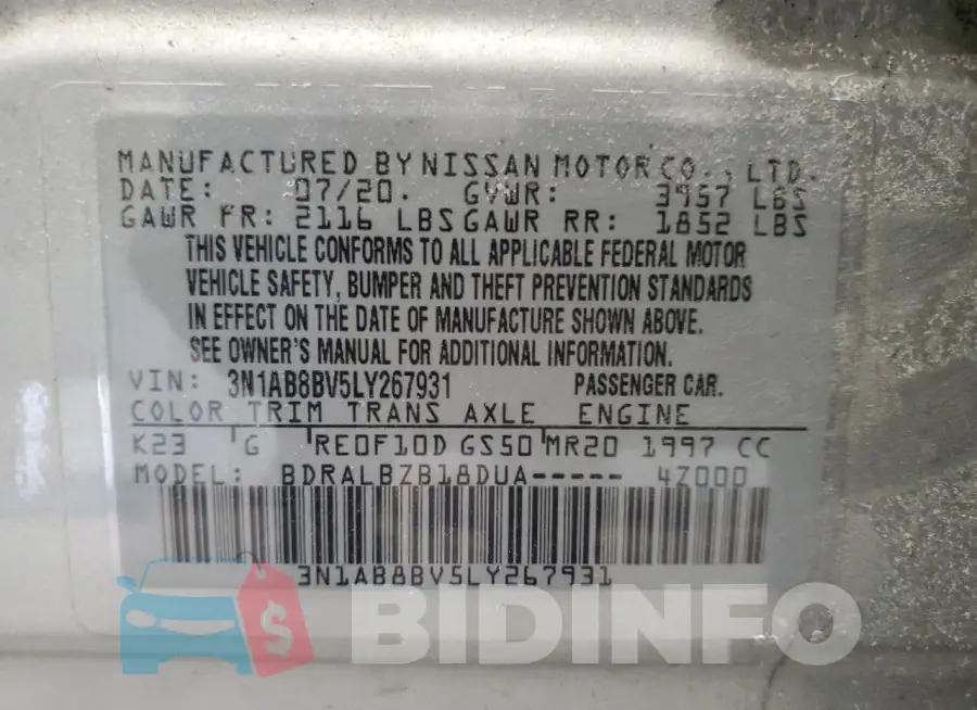 3N1AB8BV5LY267931 Photo# 12