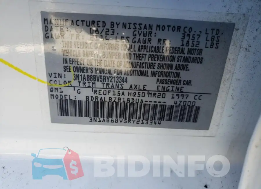 3N1AB8BV5RY213344 Photo# 13
