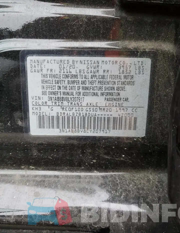 3N1AB8BV8LY207917 Photo# 13