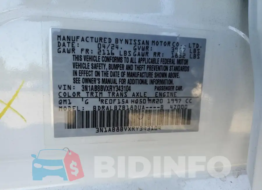 3N1AB8BVXRY343104 Photo# 12