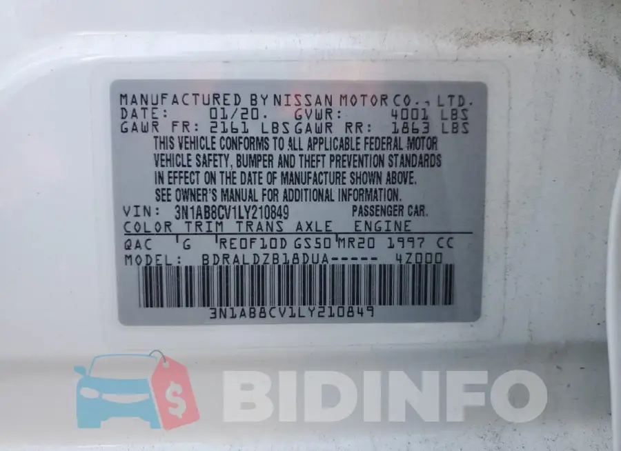 3N1AB8CV1LY210849 Photo# 12