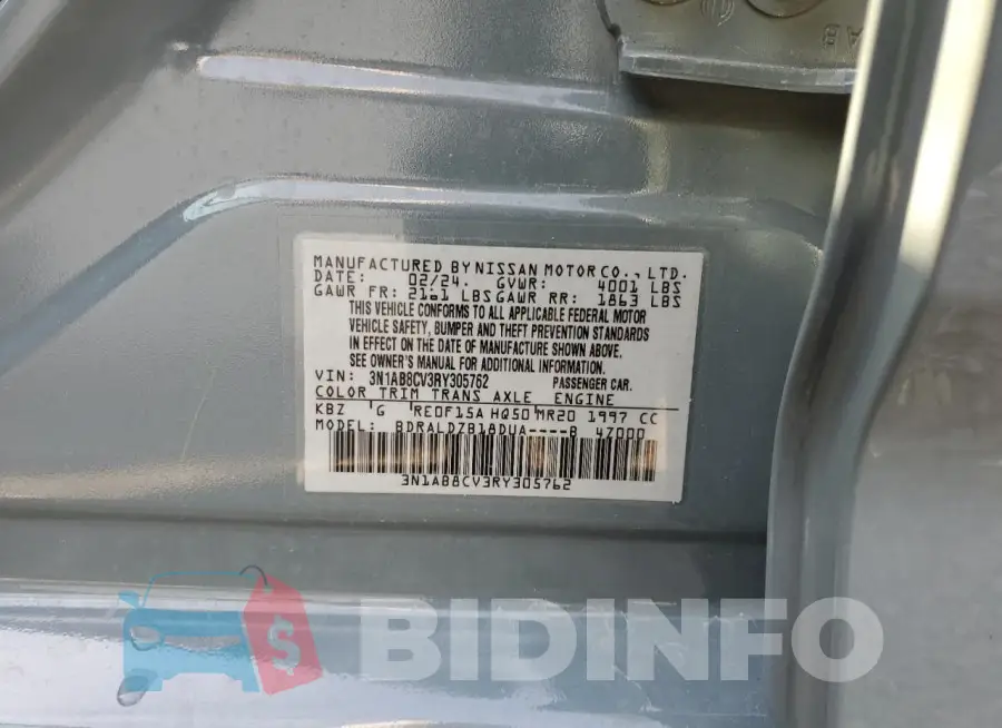 3N1AB8CV3RY305762 Photo# 12