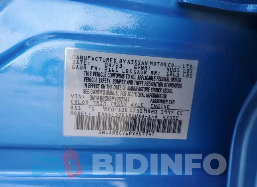 3N1AB8CV6PY267747 Photo# 12