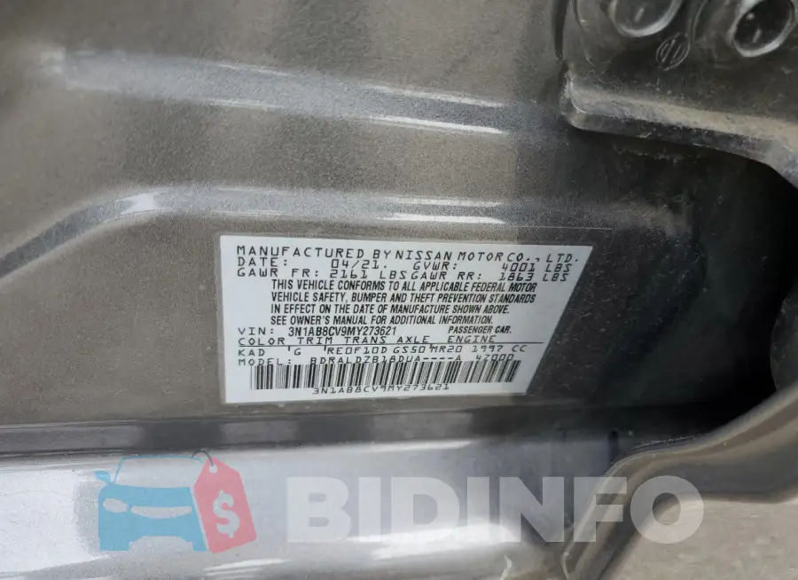 3N1AB8CV9MY273621 Photo# 12