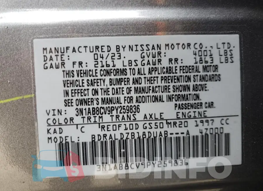 3N1AB8CV9PY259836 Photo# 12