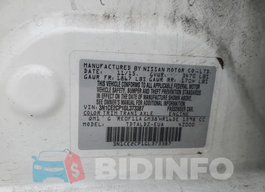 3N1CE2CP1GL373387 Photo# 13