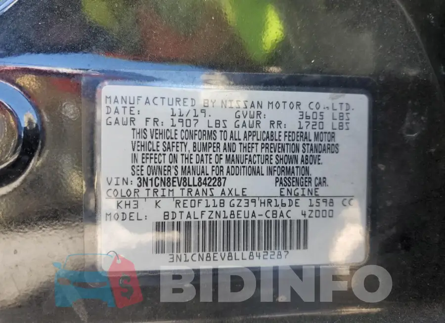 3N1CN8EV8LL842287 Photo# 12