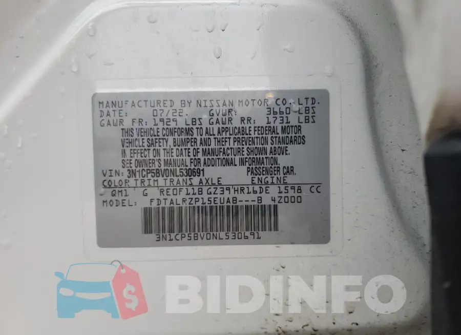 3N1CP5BV0NL530691 Photo# 13
