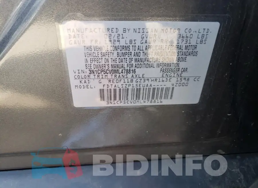 3N1CP5CV0ML478816 Photo# 13