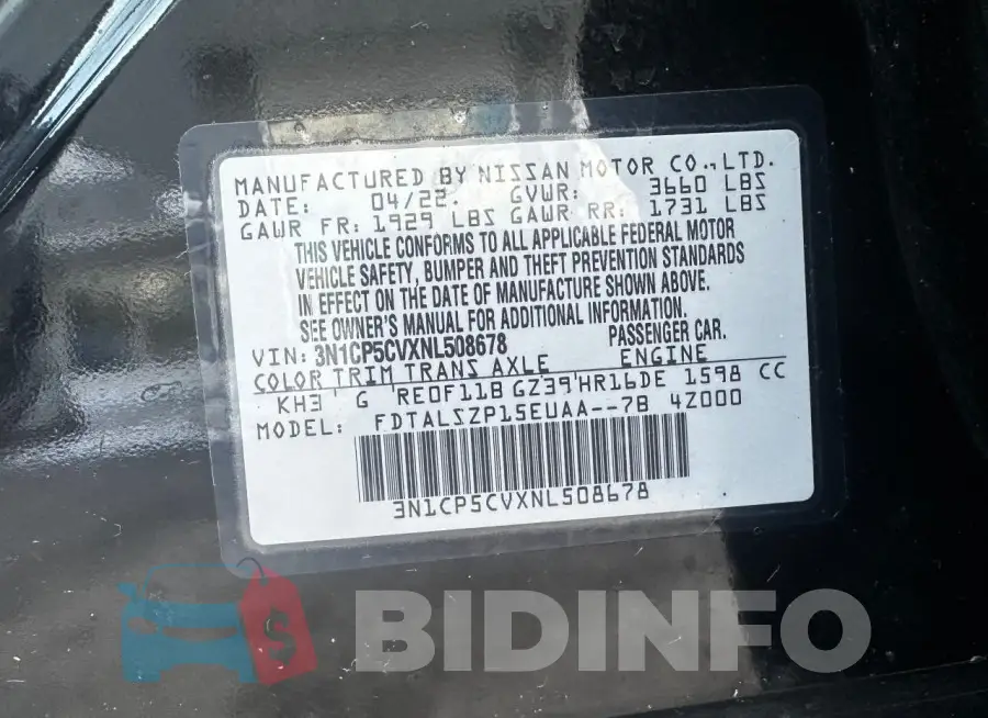 3N1CP5CVXNL508678 Photo# 10