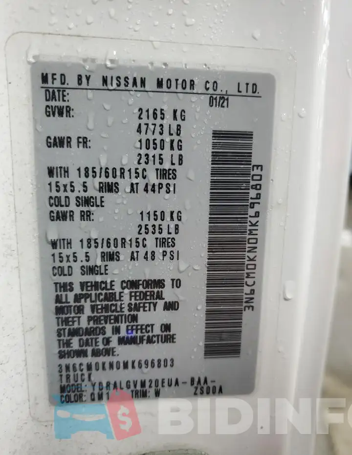 3N6CM0KN0MK696803 Photo# 13