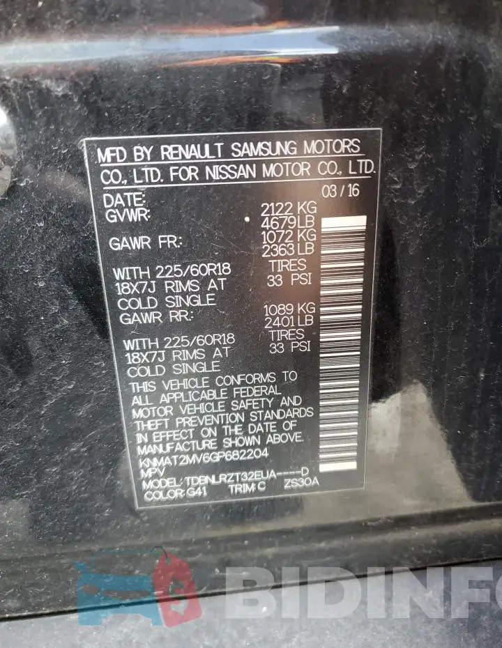 KNMAT2MV6GP682204 Photo# 14