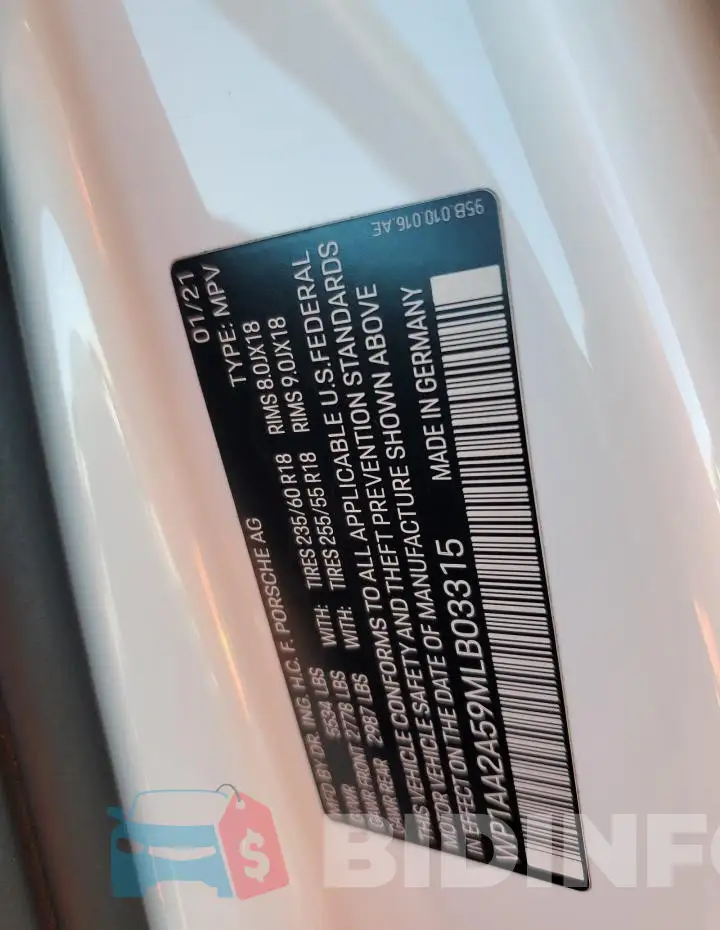 WP1AA2A59MLB03315 Photo# 14