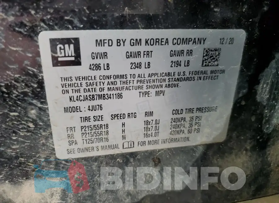 KL4CJASB7MB341186 Photo# 13