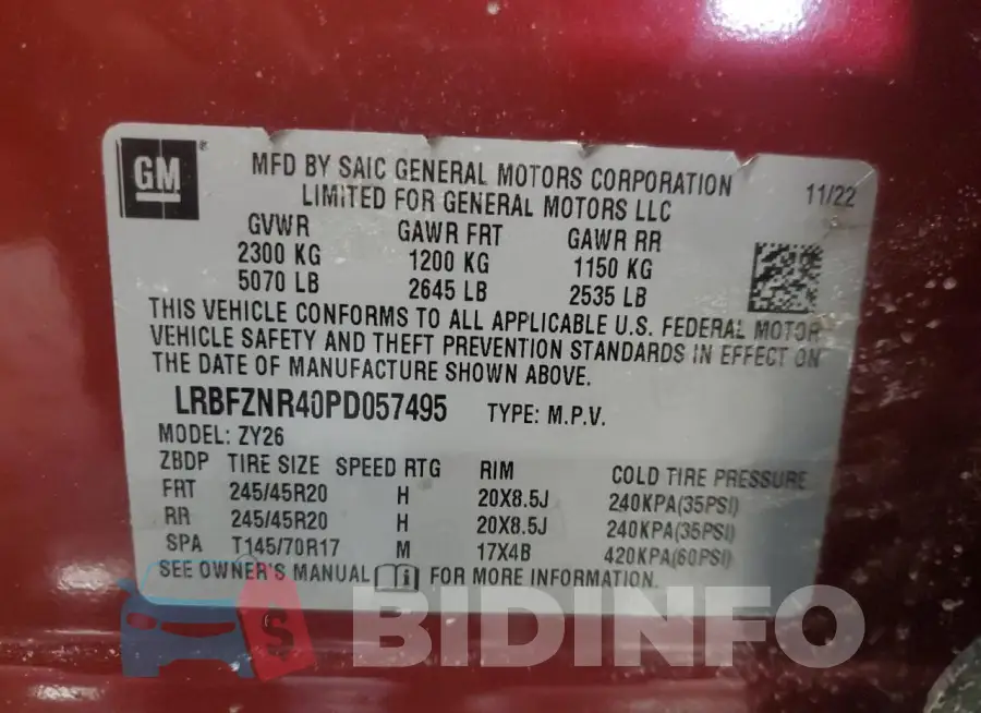 LRBFZNR40PD057495 Photo# 13