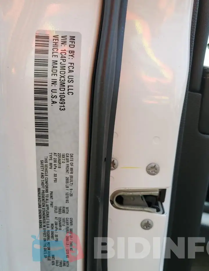 1C4PJMDX3MD104913 Photo# 13
