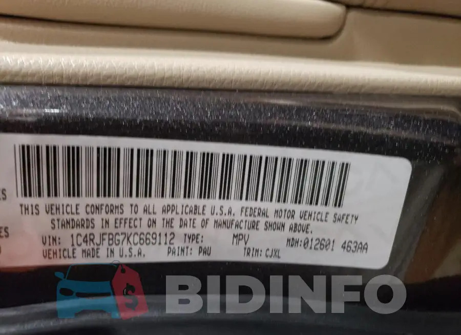 1C4RJFBG7KC669112 Photo# 13