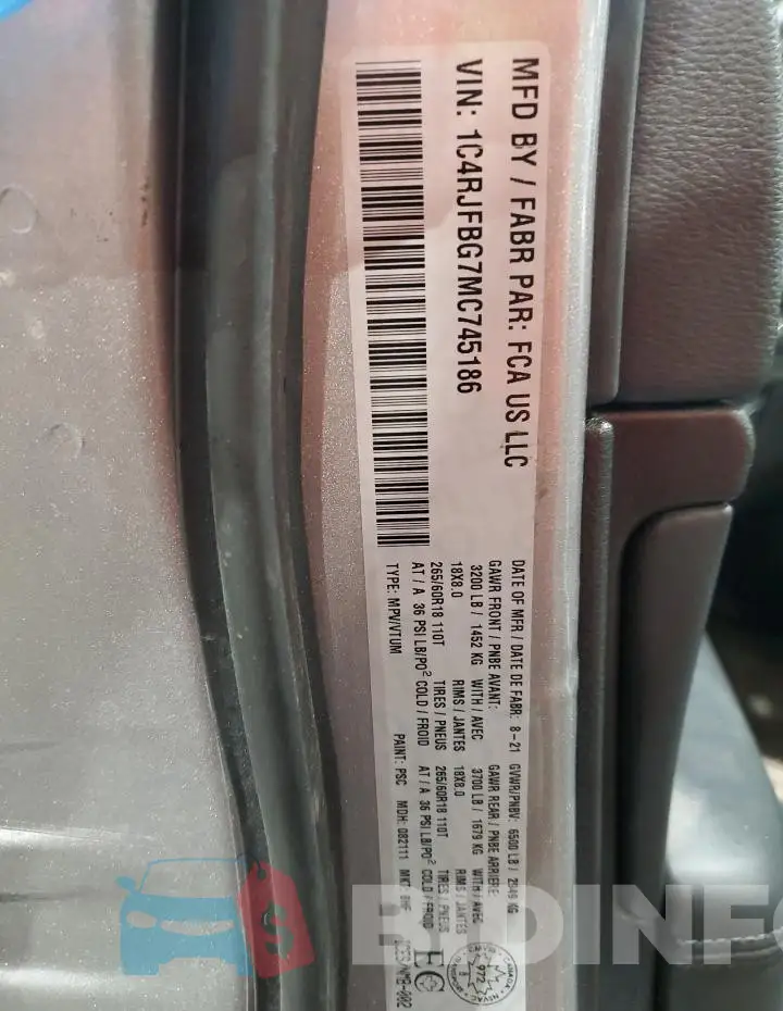 1C4RJFBG7MC745186 Photo# 12