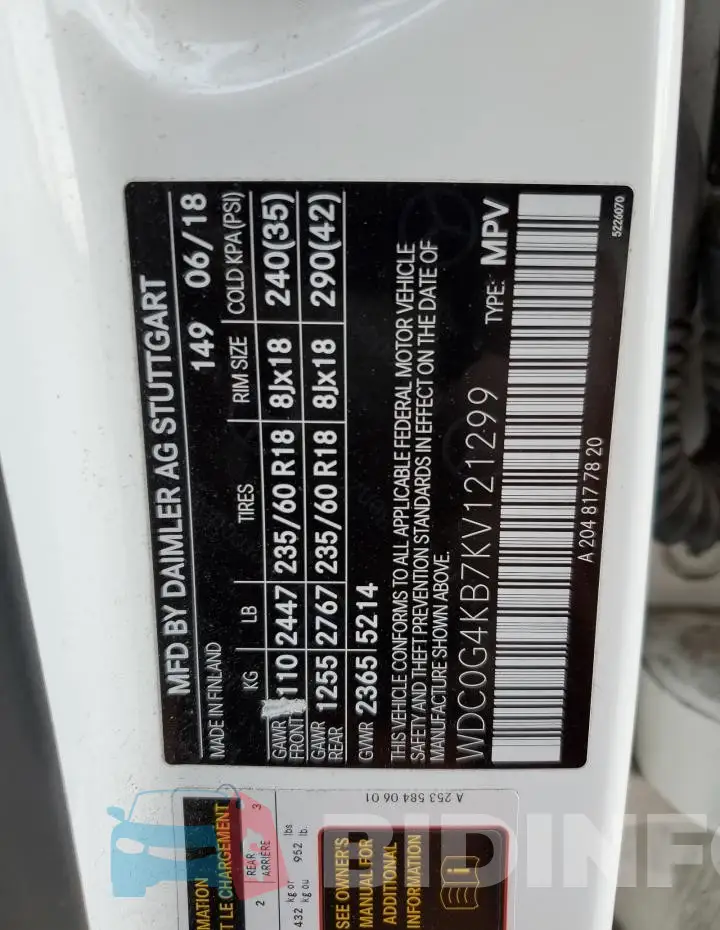 WDC0G4KB7KV121299 Photo# 13