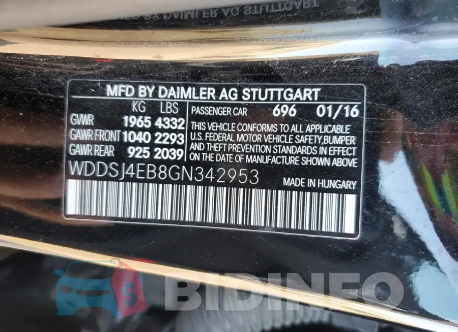WDDSJ4EB8GN342953 Photo# 12