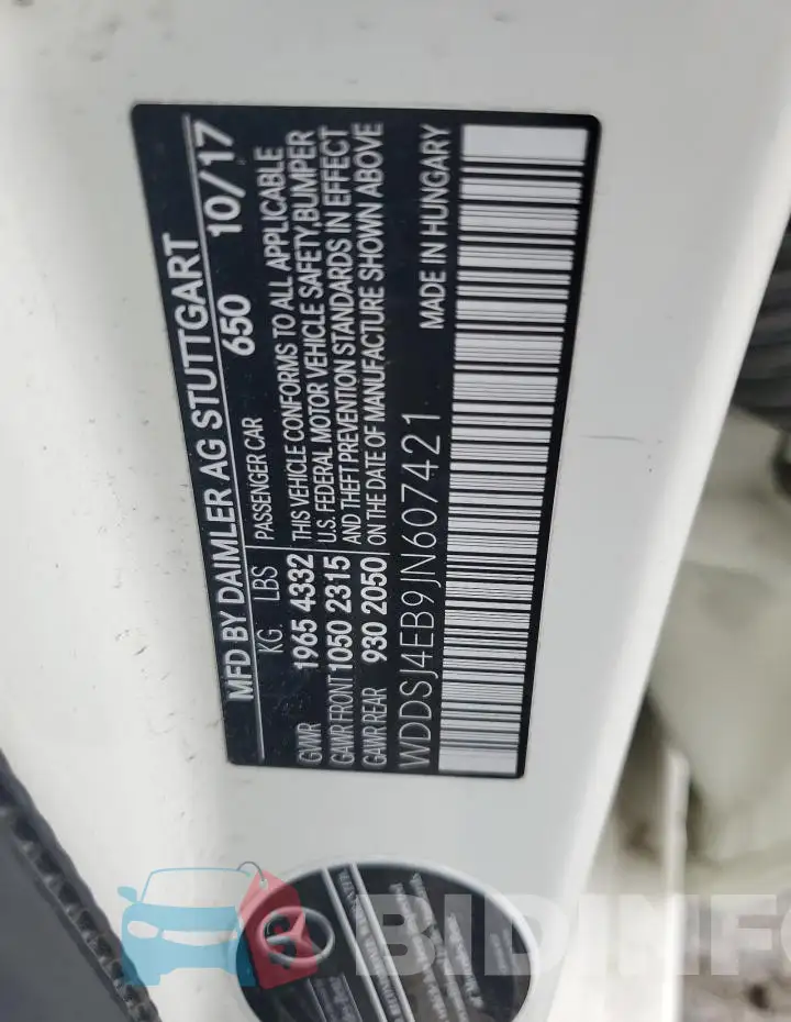 WDDSJ4EB9JN607421 Photo# 12