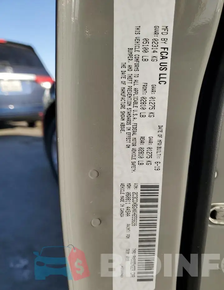 2C3CDXBGXKH655628 Photo# 12