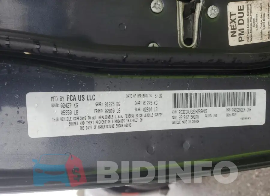 2C3CDXJG2GH268015 Photo# 12