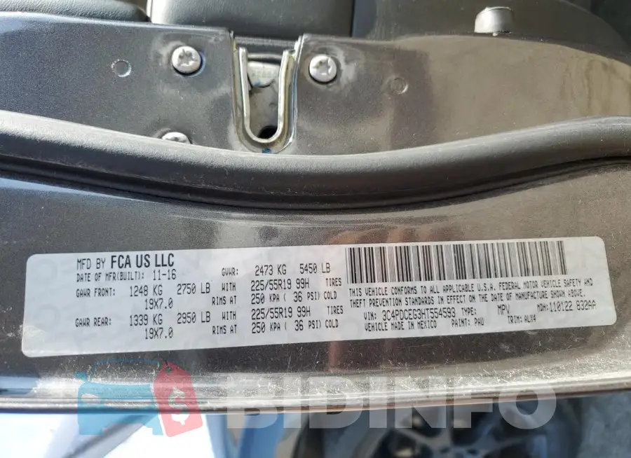 3C4PDCEG3HT554593 Photo# 13