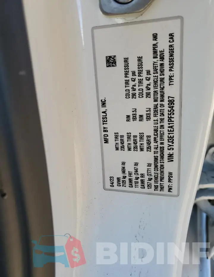 5YJ3E1EA1PF554987 Photo# 13