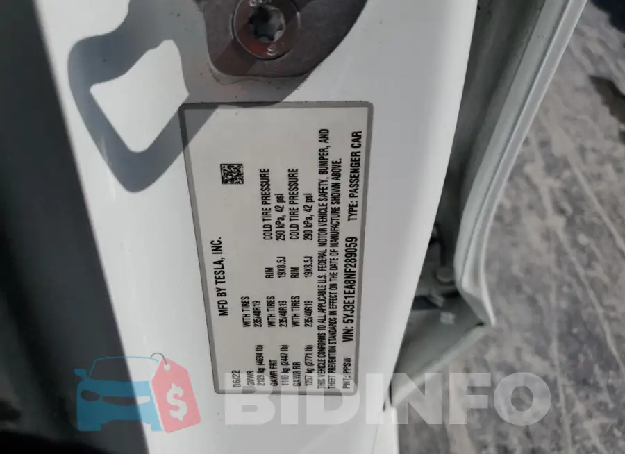 5YJ3E1EA8NF289059 Photo# 12