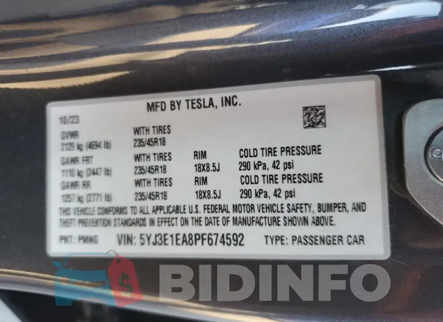 5YJ3E1EA8PF674592 Photo# 12