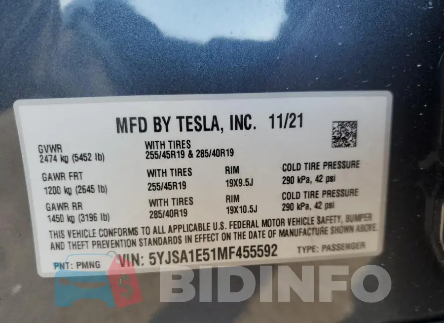 5YJSA1E51MF455592 Photo# 12