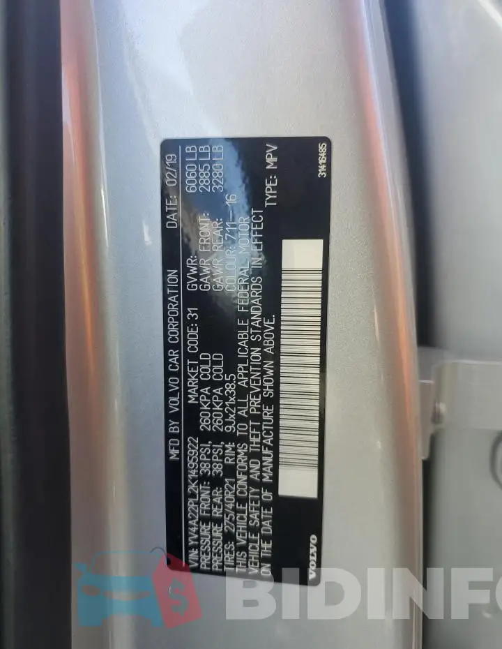 YV4A22PL2K1495922 Photo# 13