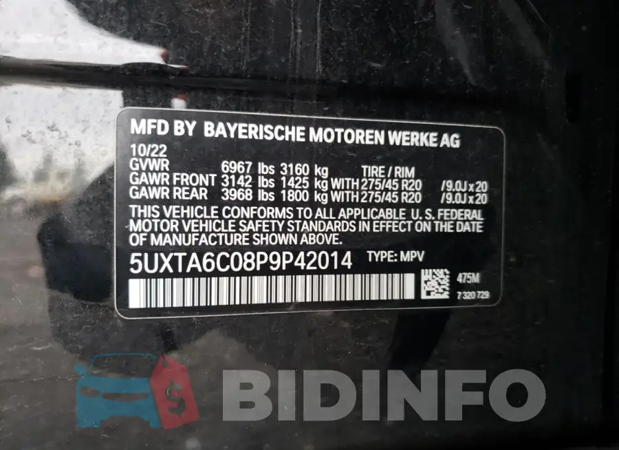 5UXTA6C08P9P42014 Photo# 13