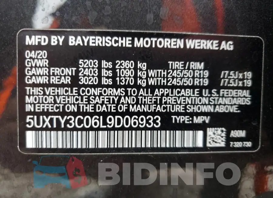 5UXTY3C06L9D06933 Photo# 13
